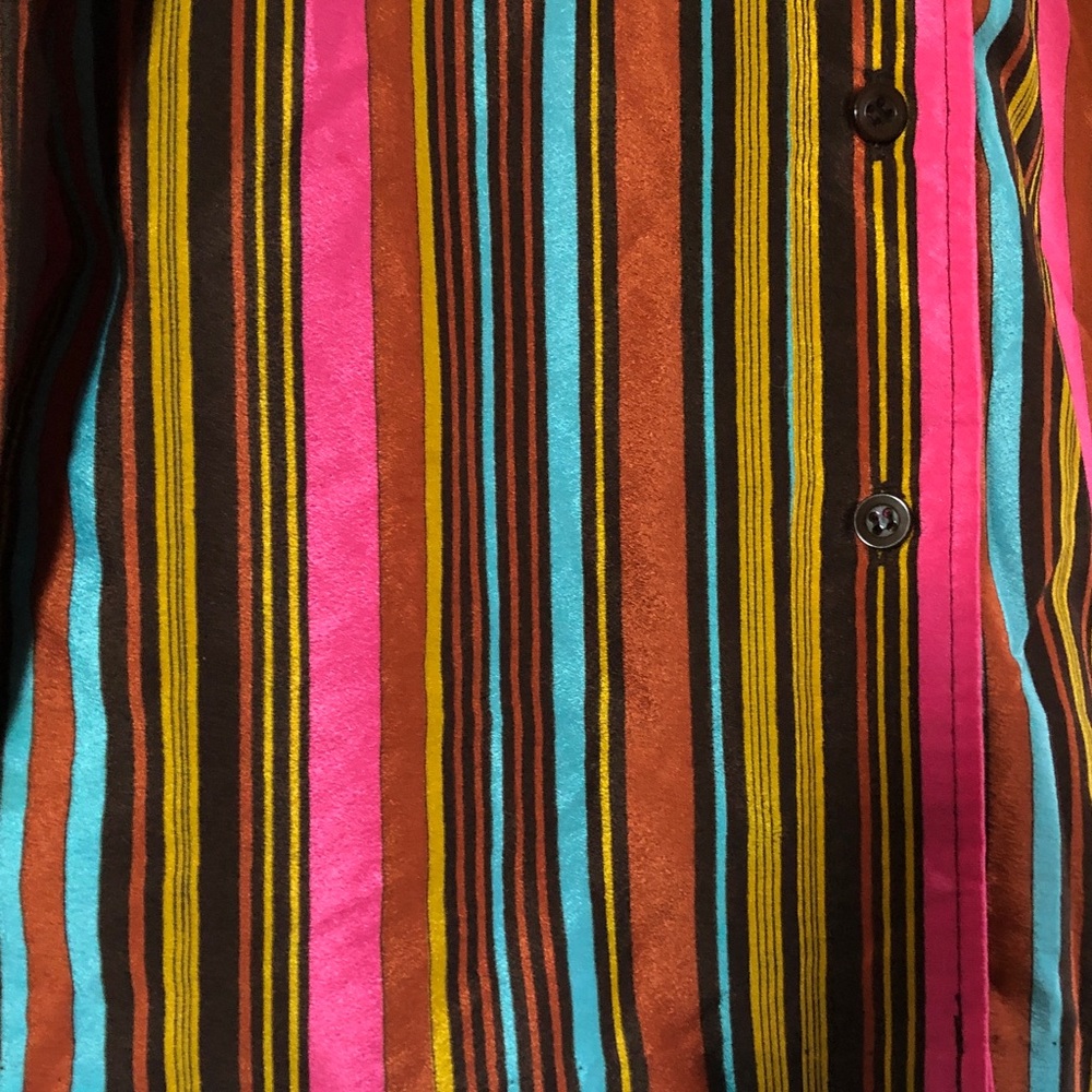 Striped Multicolor Blouse with Bow Tie - Picture 5 of 5